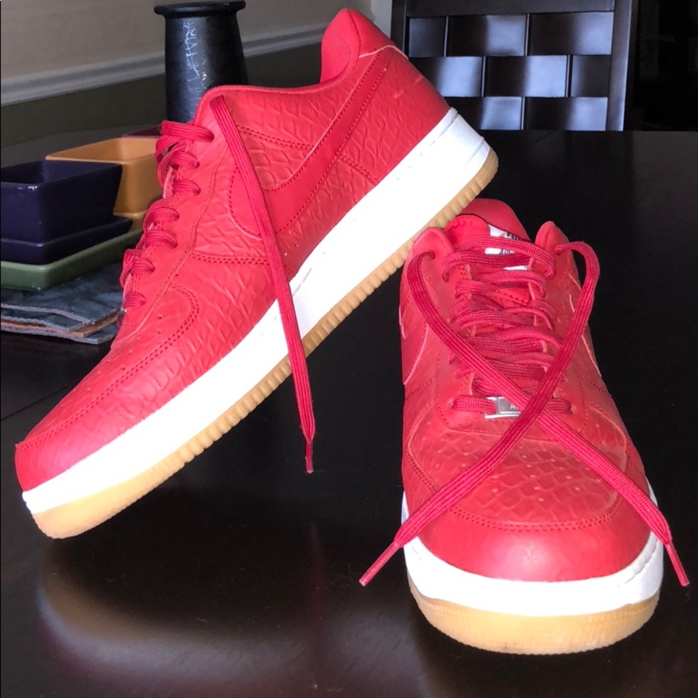 Red snake skin Nike AF1s